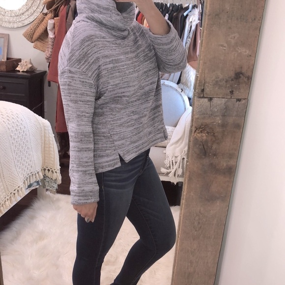 Anthropologie Saturday Sunday small heather lavender mock turtleneck swe… - Picture 2 of 8